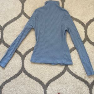 Blue mock neck shirt